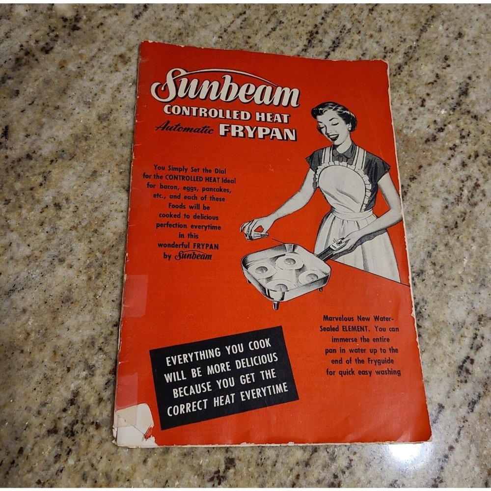 1953 Sunbeam Controlled Heat Automatic Frypan Manual  Vintage